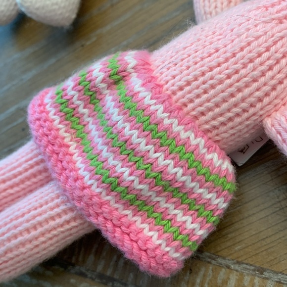 Blabla Elephant Plush Doll Rattle Baby Lovey Toy Bla Bla Stripes Pink Crochet 7” - Picture 5 of 6